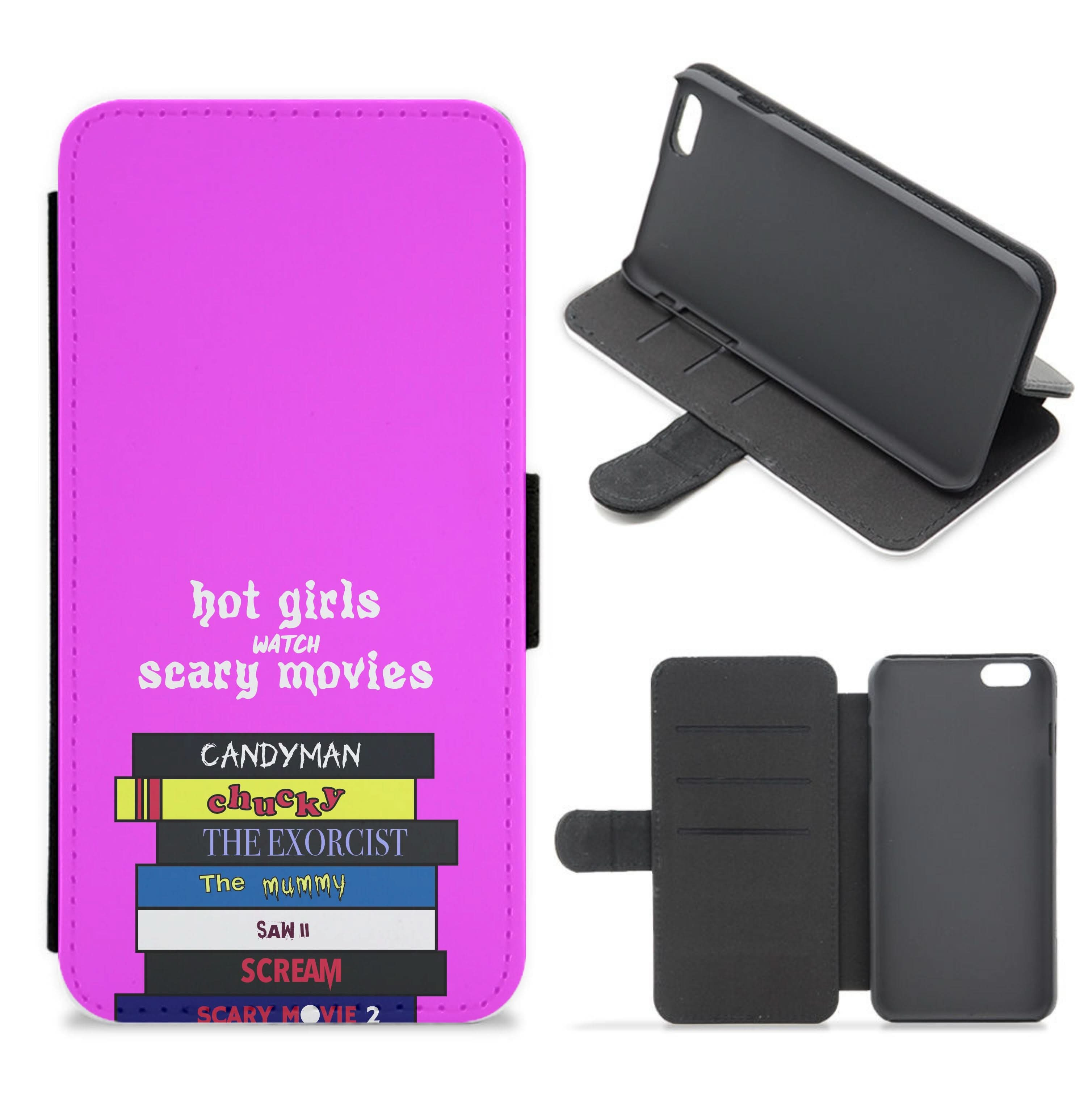 Hot Girls Watch Scary Movies Flip / Wallet Phone Case