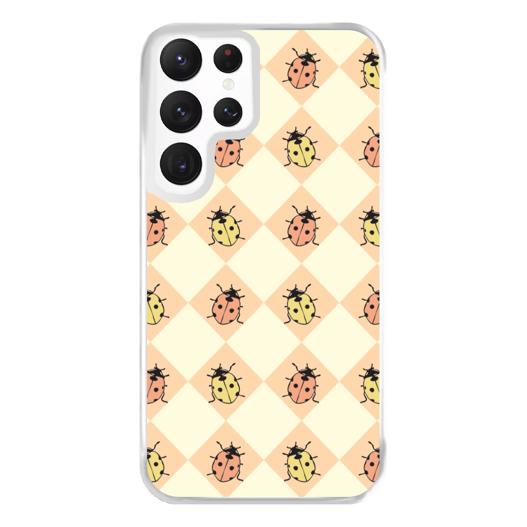 Argyle Ladybugs Pattern Galaxy S22 Ultra Case