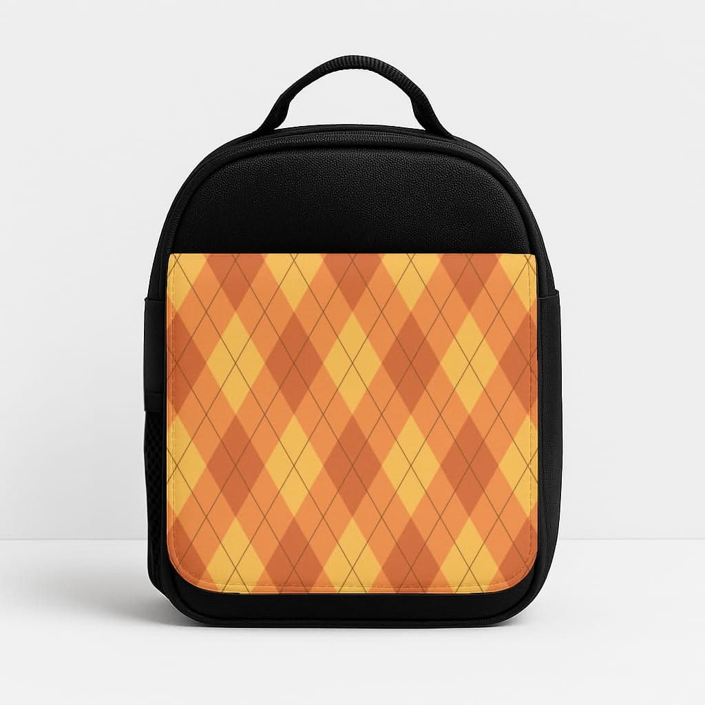 Orange Argyle Pattern Lunchbox