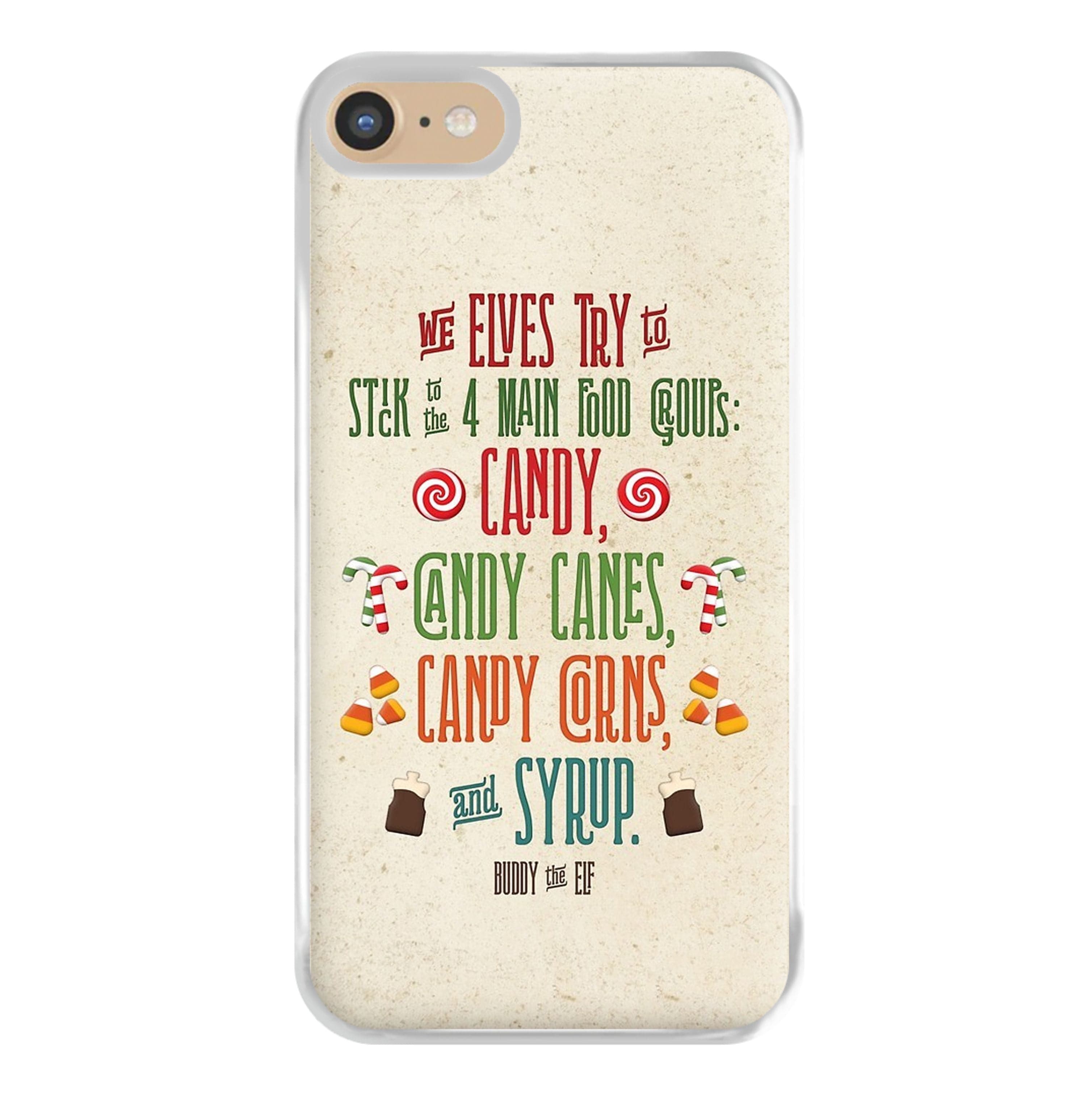 The Four Main Food Groups - Elf Phone Case