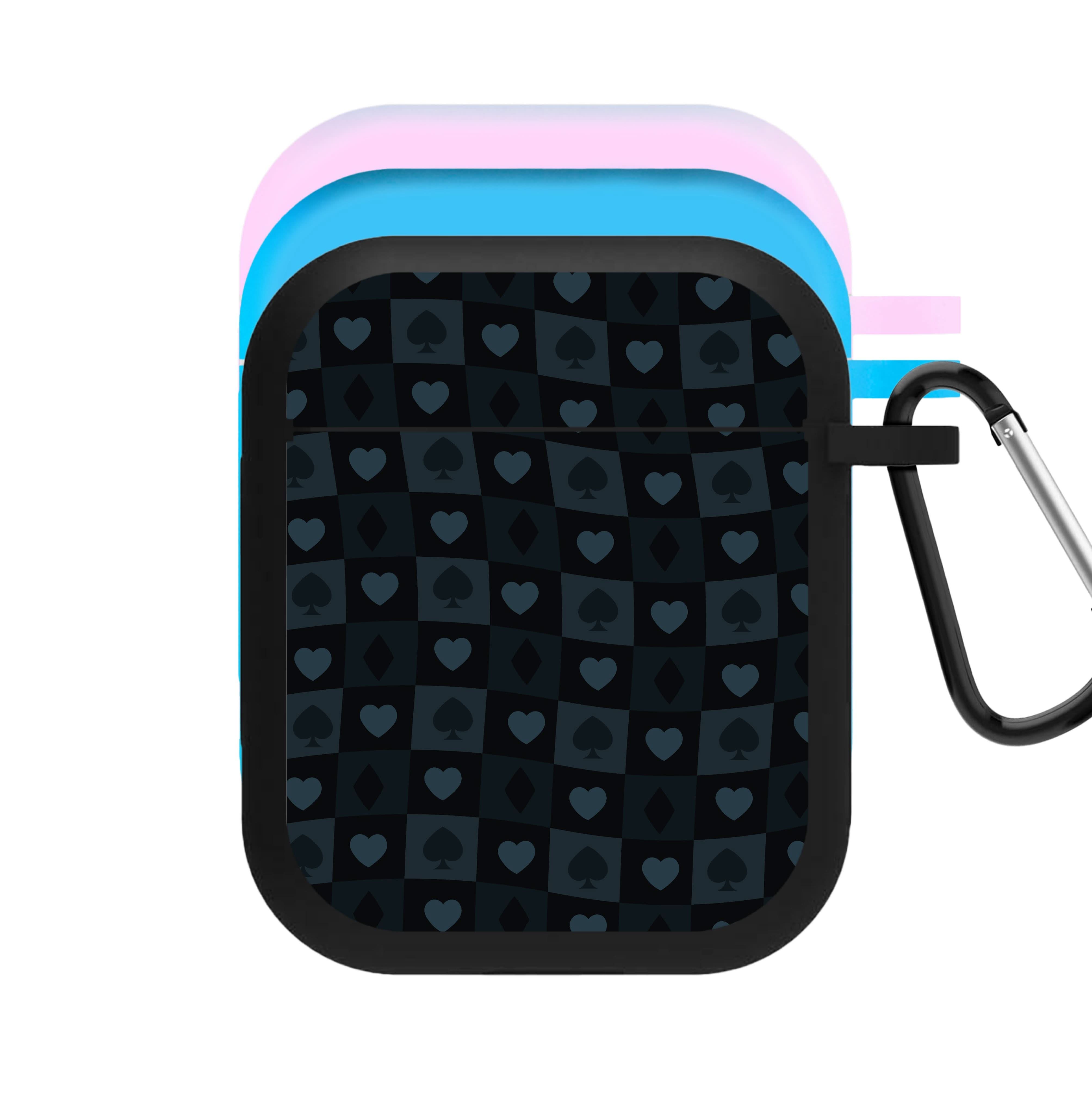 Card Suits Pattern Black AirPods Case