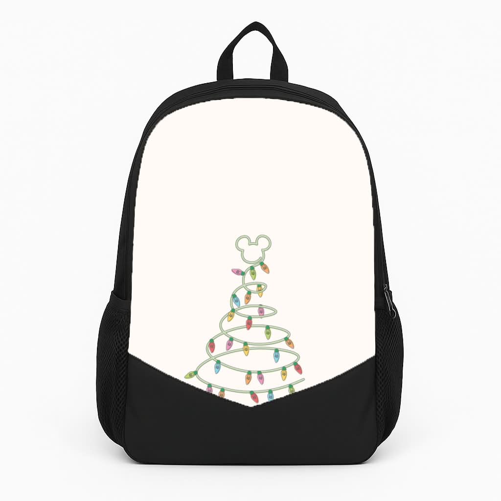 Cartoon Mouse Christmas Tree Lights Backpack
