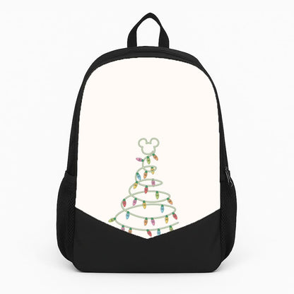 Cartoon Mouse Christmas Tree Lights Backpack