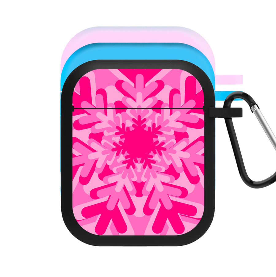 Pink - Colourful Snowflakes AirPods Case