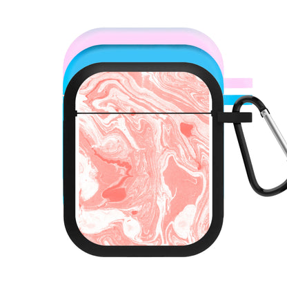 Pink Swirly Marble AirPods Case