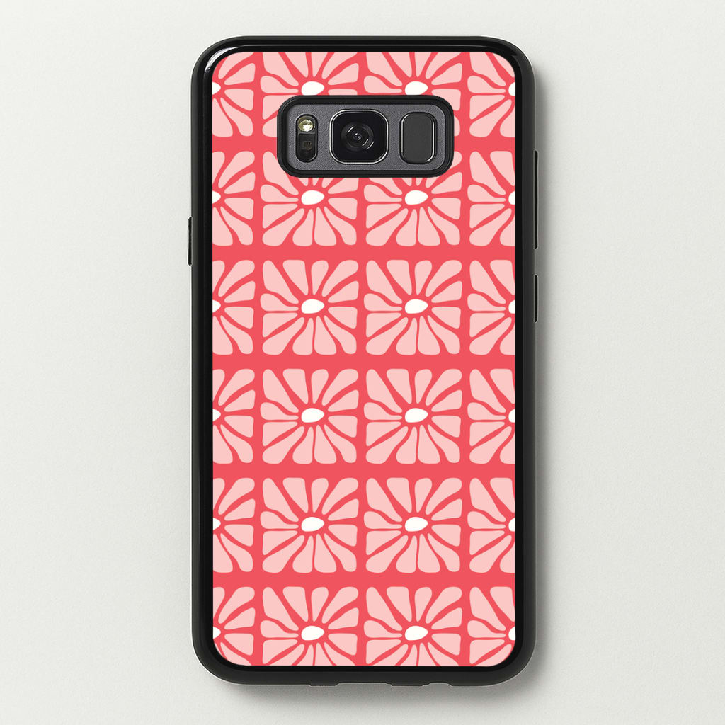 Square Abstract Flowers Pink Galaxy S8 Case