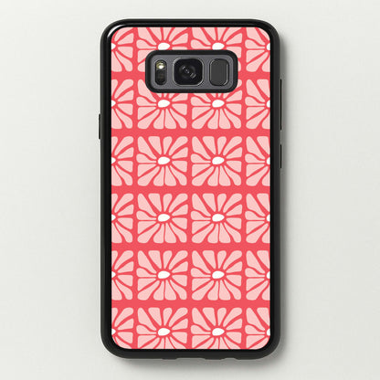 Square Abstract Flowers Pink Galaxy S8 Plus Case