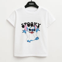 Spooky Cute Blue Alien Kids T-Shirt