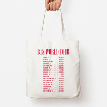 K-Pop Band World Tour List 2026 Tote Bag