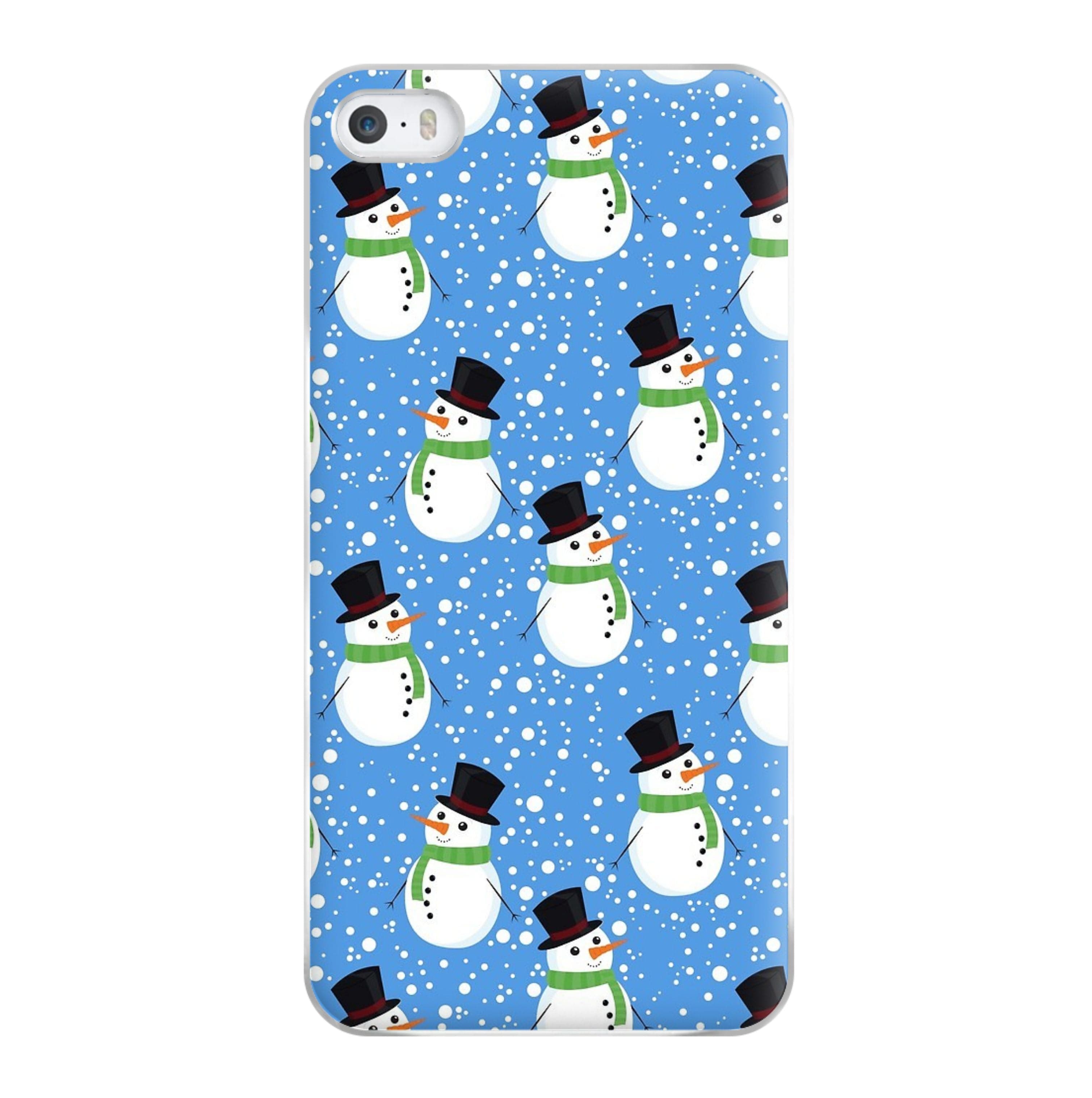 Blue Snowman Pattern Phone Case