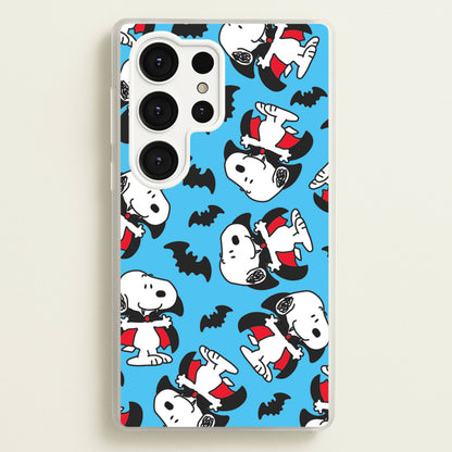 Cartoon Beagle Vampire And Bats Pattern Galaxy S25 Ultra Case