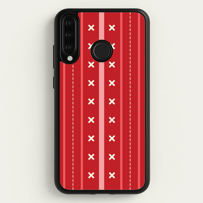 Stripes And Stitches Red Christmas Pattern Huawei P30 Lite Case