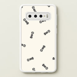 Race Cars Pattern Off White Galaxy S10 Plus Case
