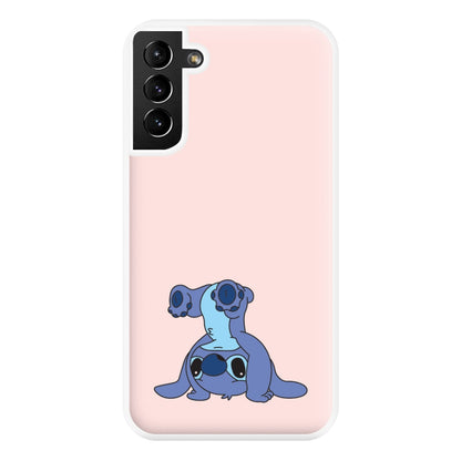 Cute Blue Alien Handstand Galaxy S21 Plus Case