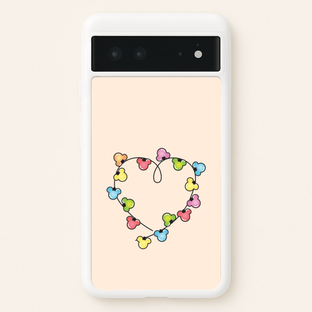 Cartoon Mouse Christmas Fairylights Heart Google Pixel 6 Case