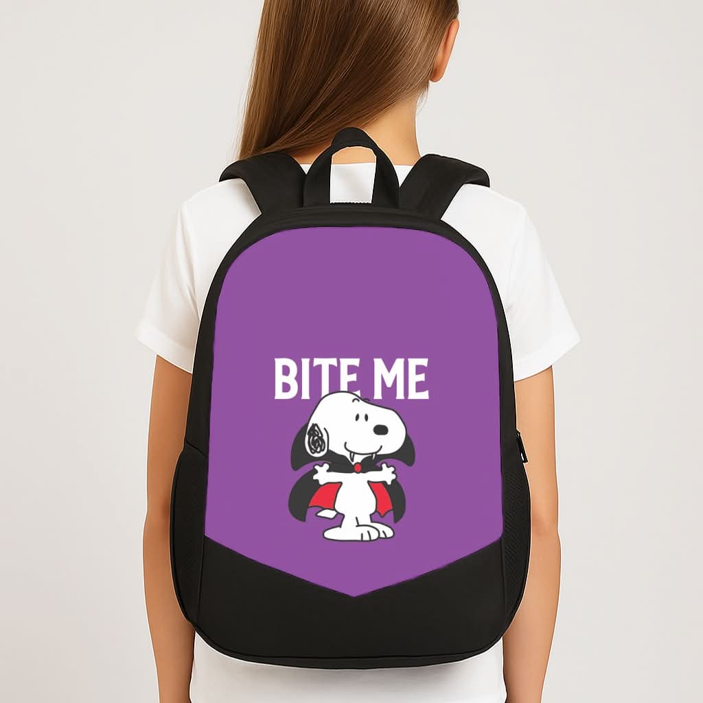 Bite Me Cartoon Beagle School Bag