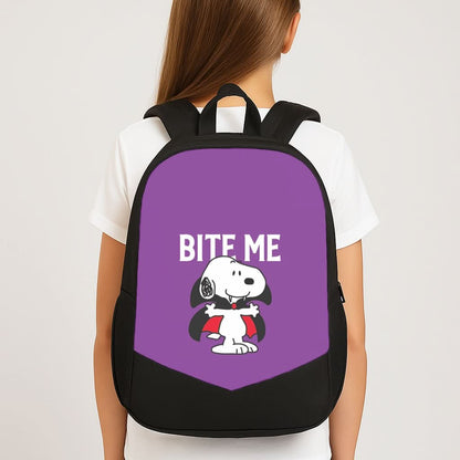 Bite Me Cartoon Beagle School Bag