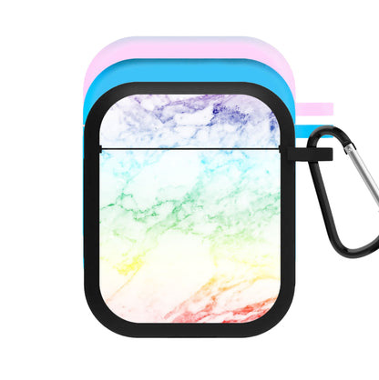 Rainbow Streak Marble Pattern AirPods Case