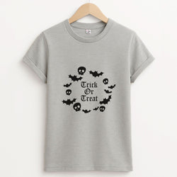 Trick Or Treat Wreath Unisex Grey T-Shirt