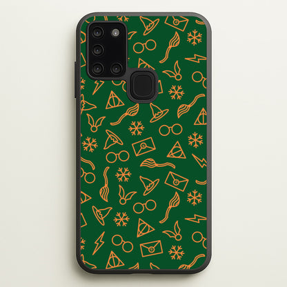 Christmas Wizard Icons Pattern Galaxy A21s Case