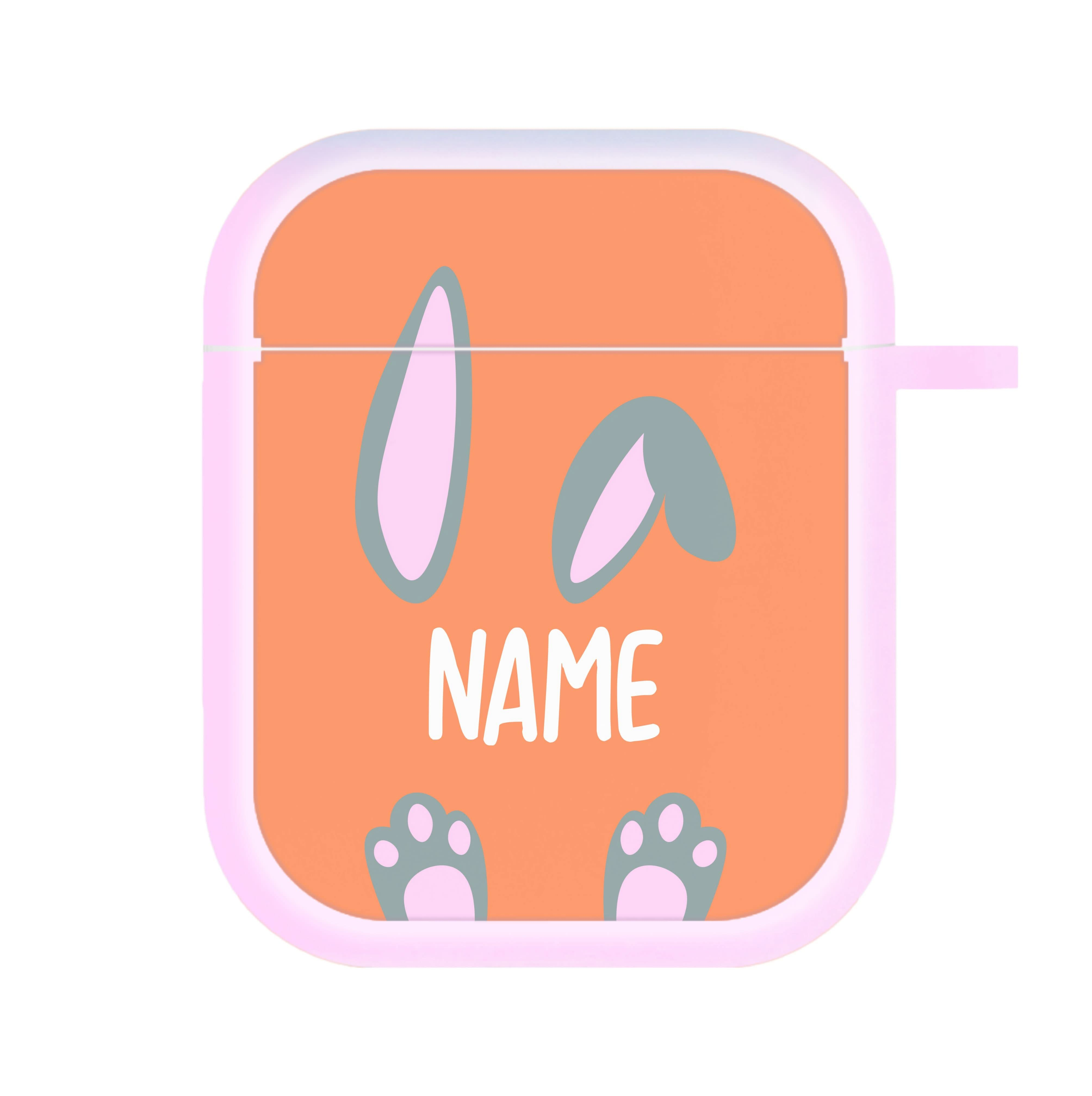 Grey Bunny Personalised AirPods Case