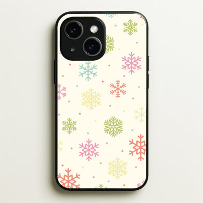 Pastel Snowflakes Pattern iPhone 15 Case