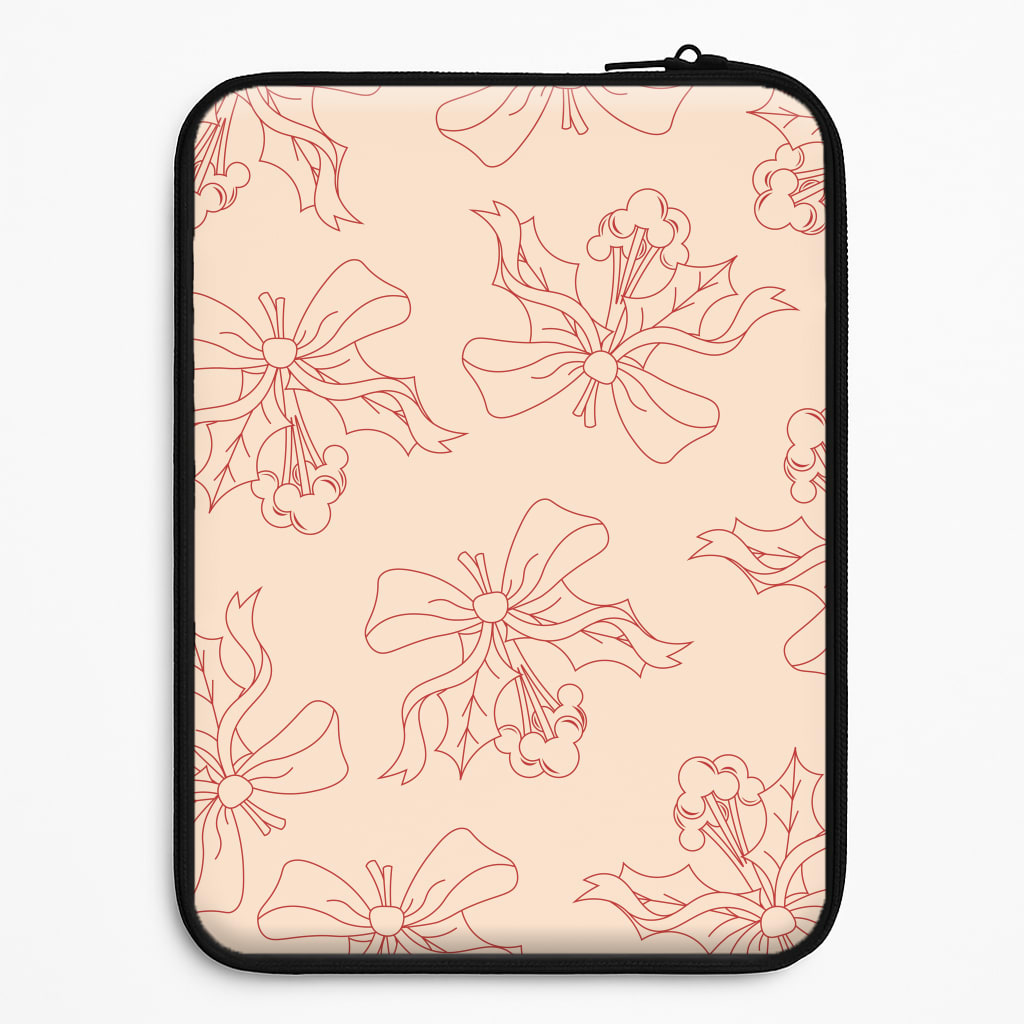 Cartoon Mouse Holly Pattern Laptop Sleeve