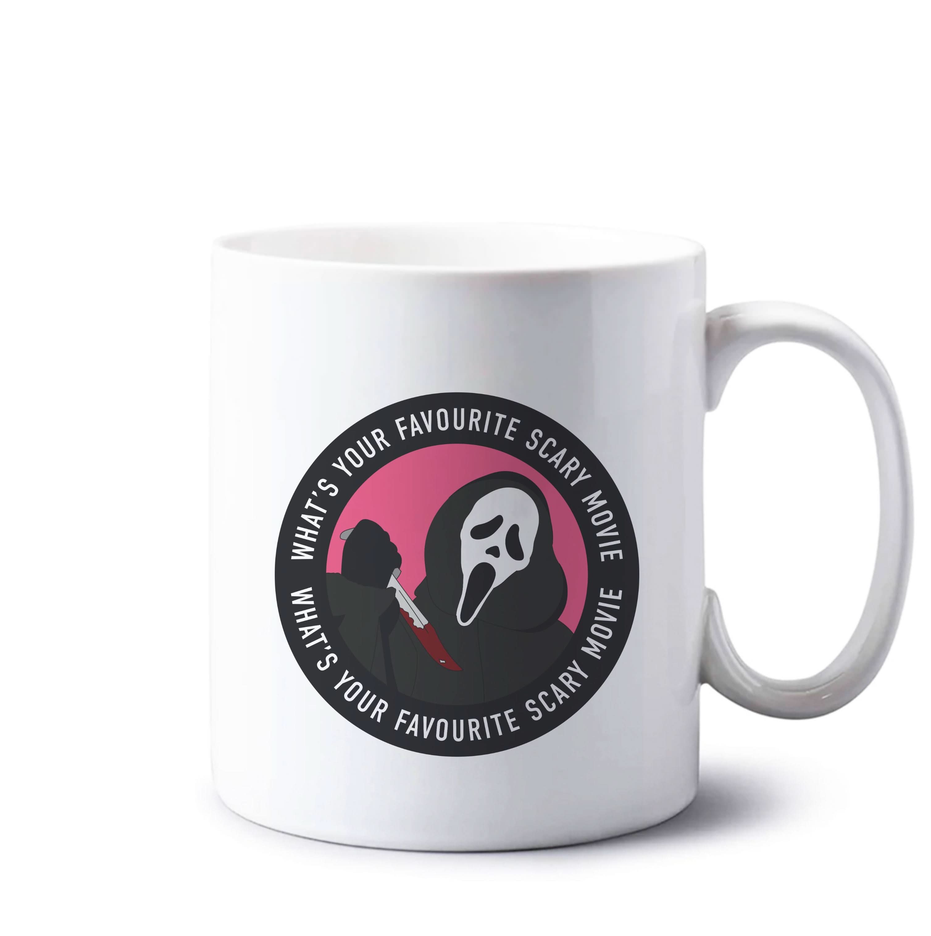 What's Your Favourite Scary Movie Badge Mug