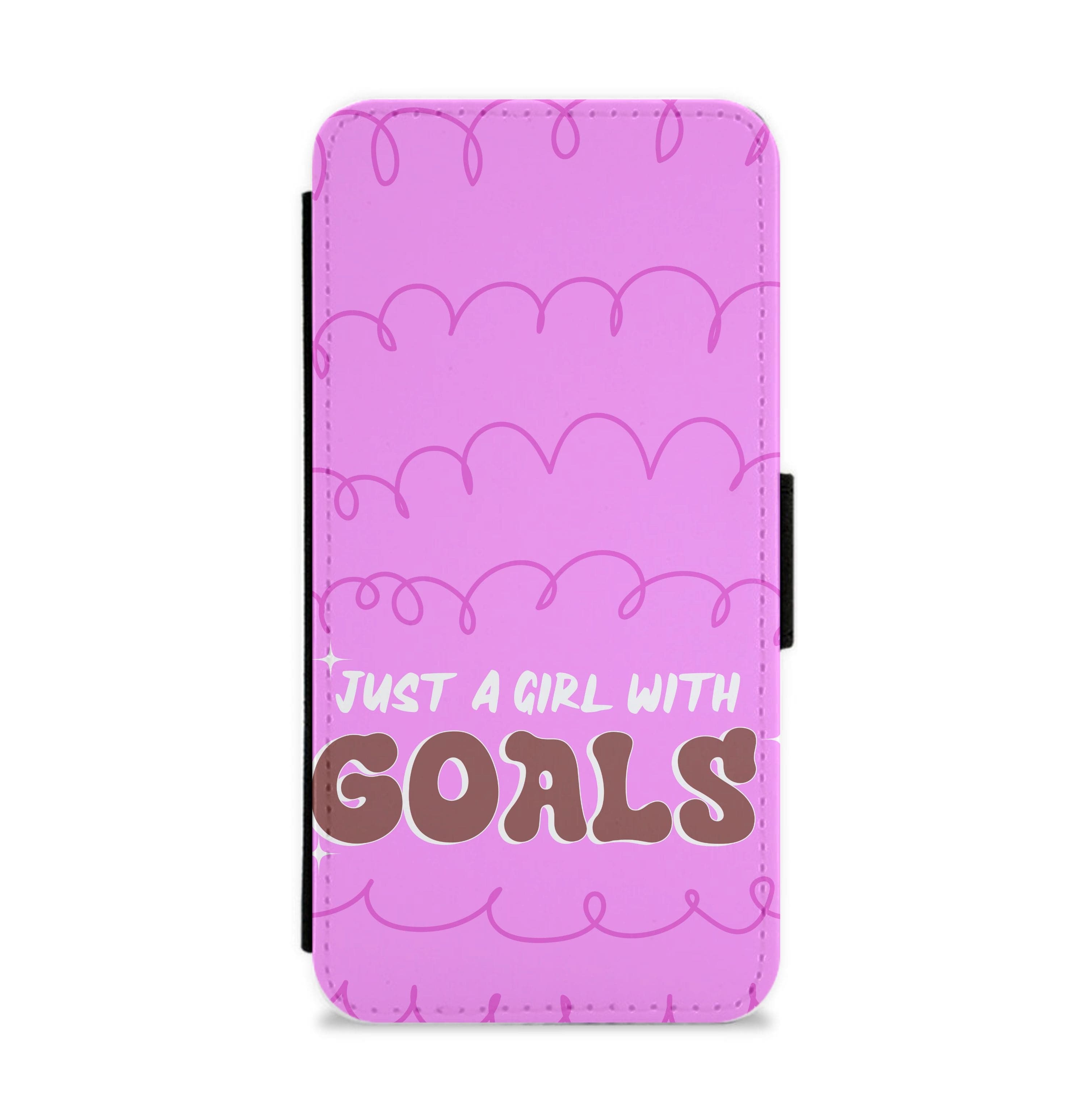 Just A Girl With Goals - Aesthetic Quote Flip / Wallet Phone Case