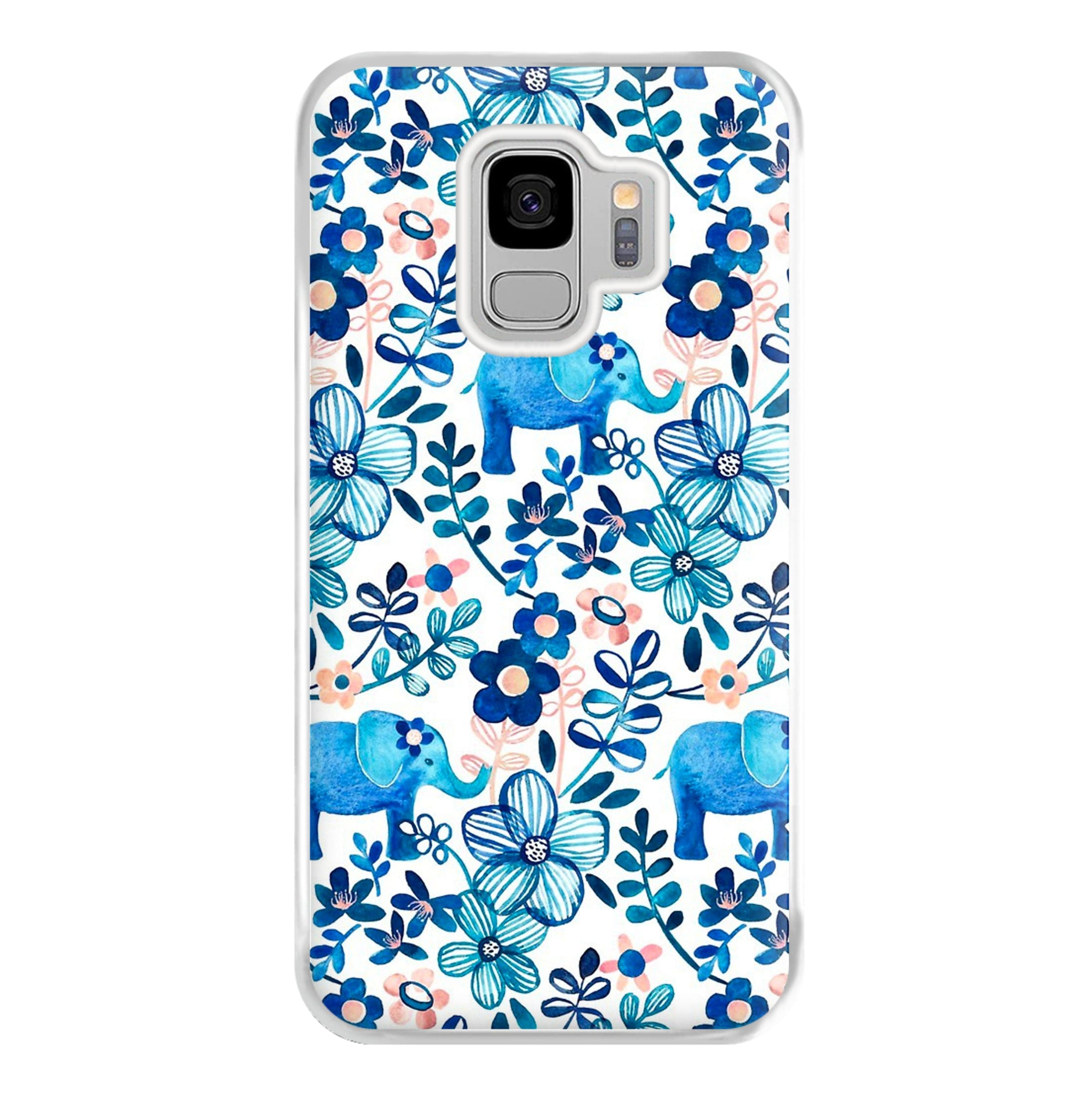 Elephant and Floral Pattern Phone Case