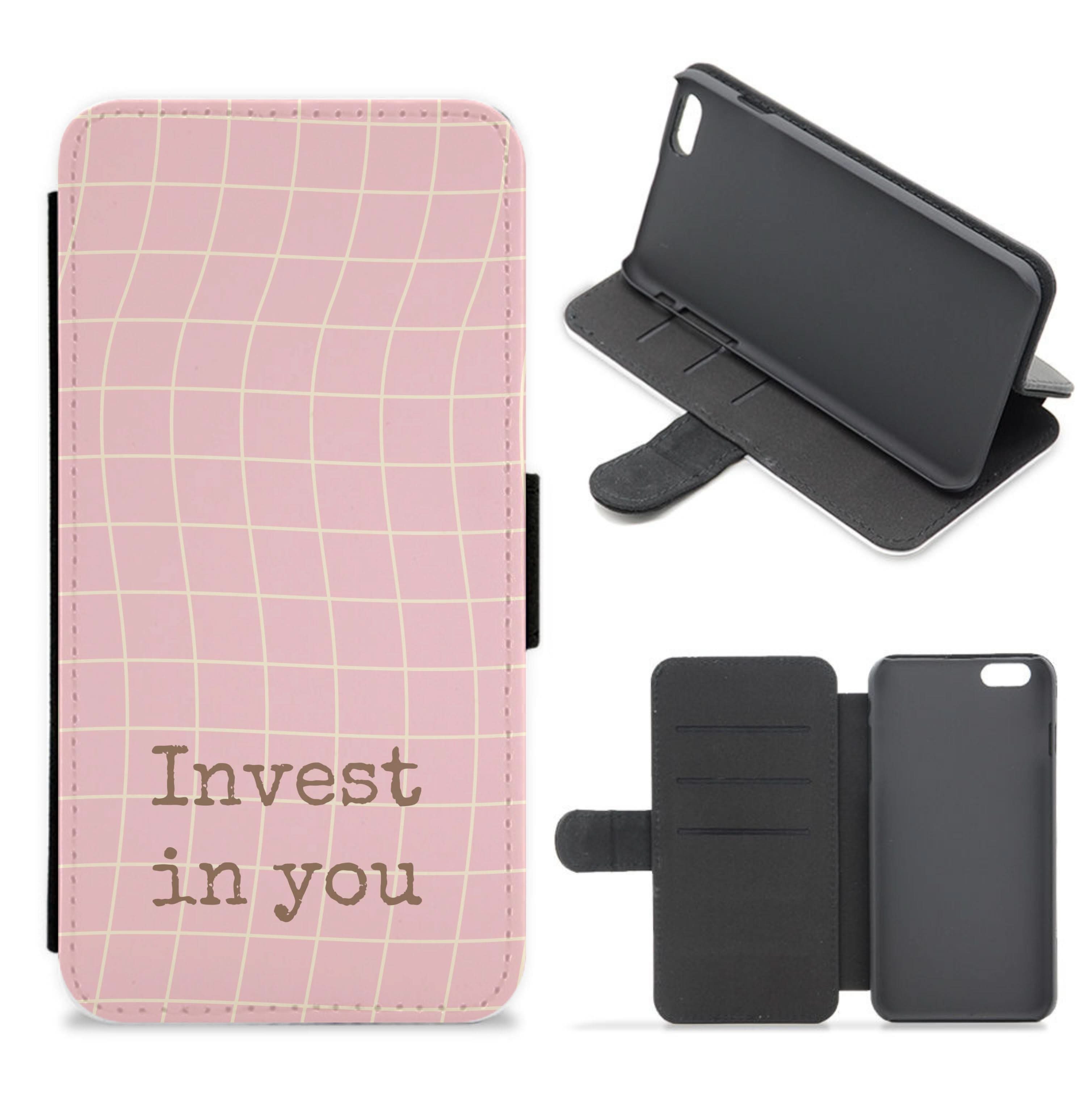 Invest In You, Baby Pink Flip / Wallet Phone Case
