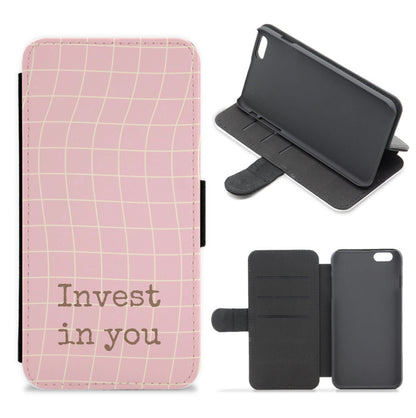 Invest In You, Baby Pink Flip / Wallet Phone Case