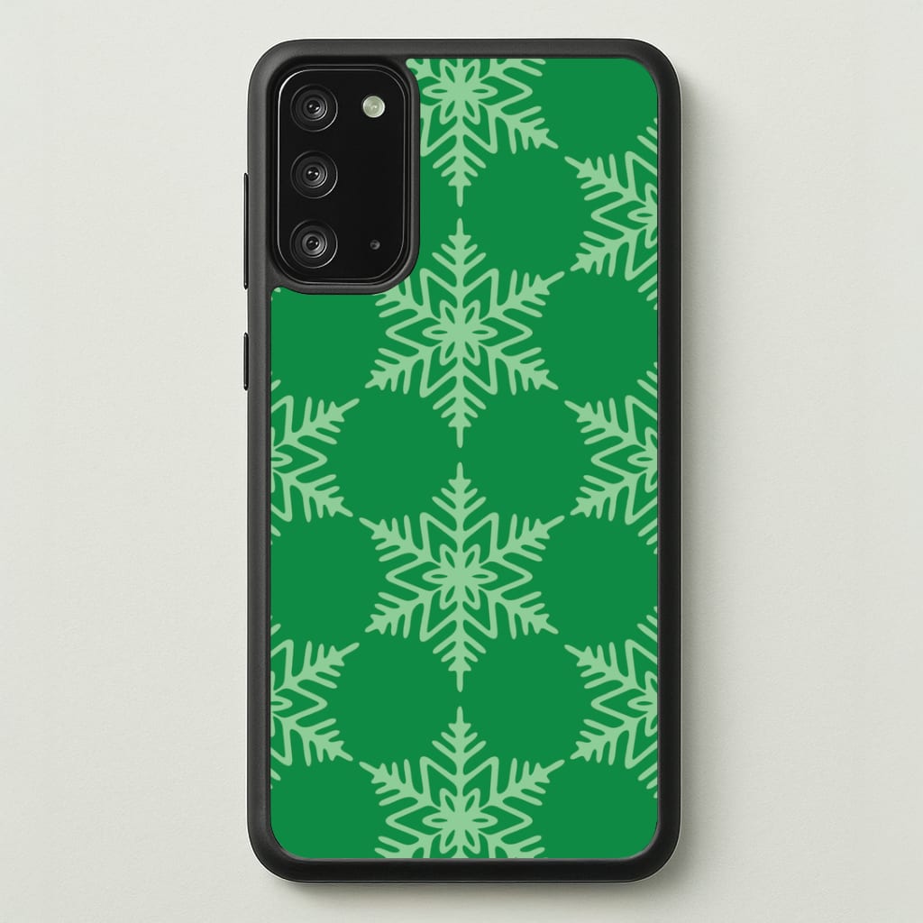 Green Giant Snowflakes Christmas Pattern Galaxy Note 20 Case
