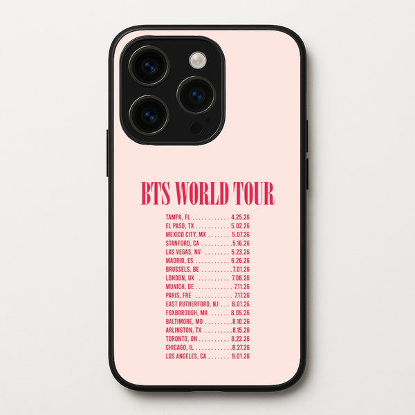 K-Pop Band World Tour List 2026 iPhone 15 Pro Max Case