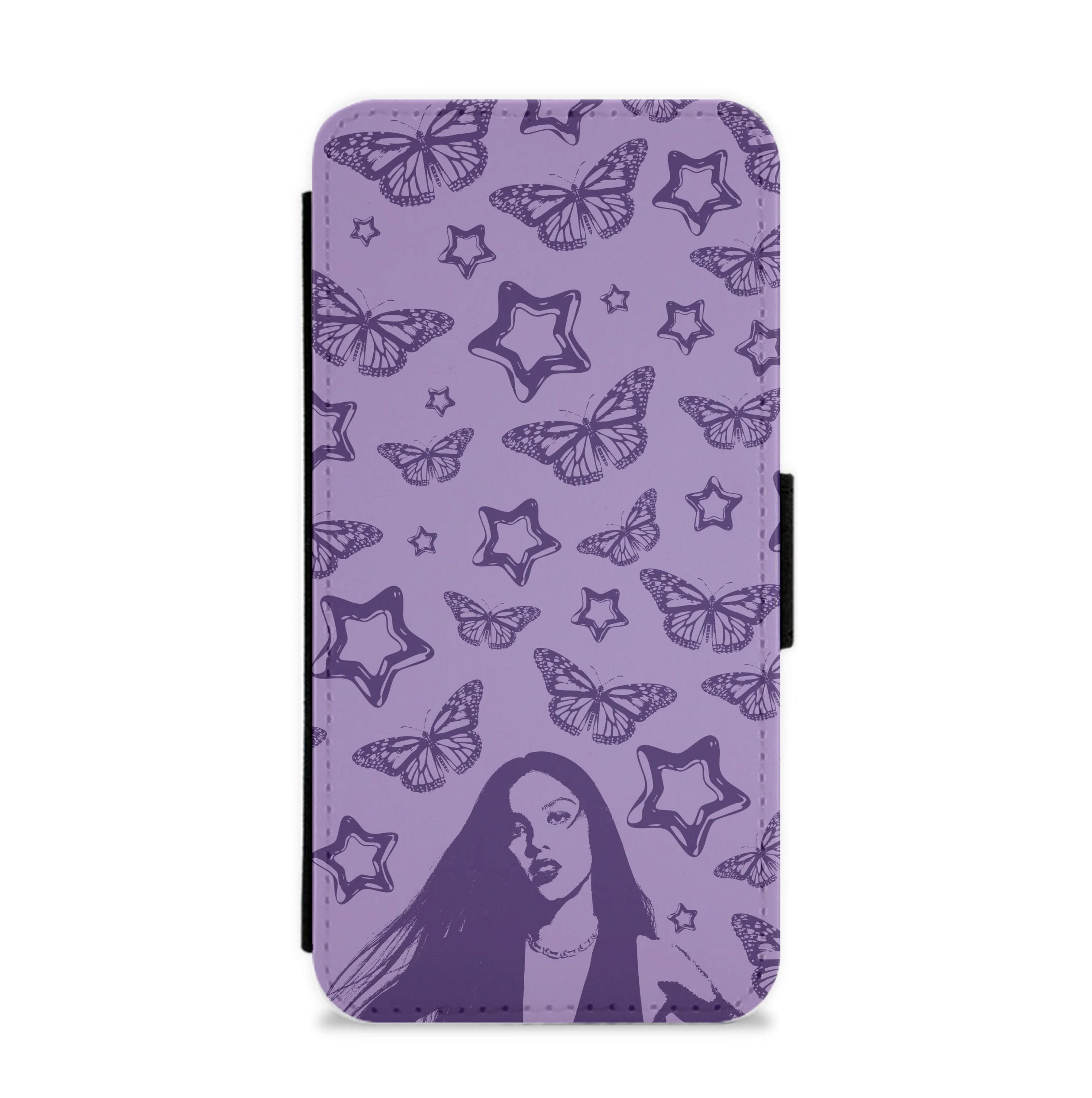 Stars And Butterflies Pattern Flip / Wallet Phone Case