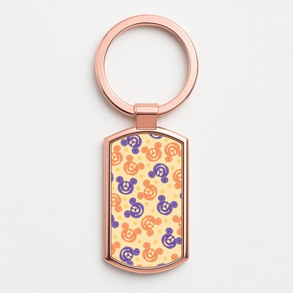 Pumkin Mouse And Stars Pattern Rose Gold Keyring