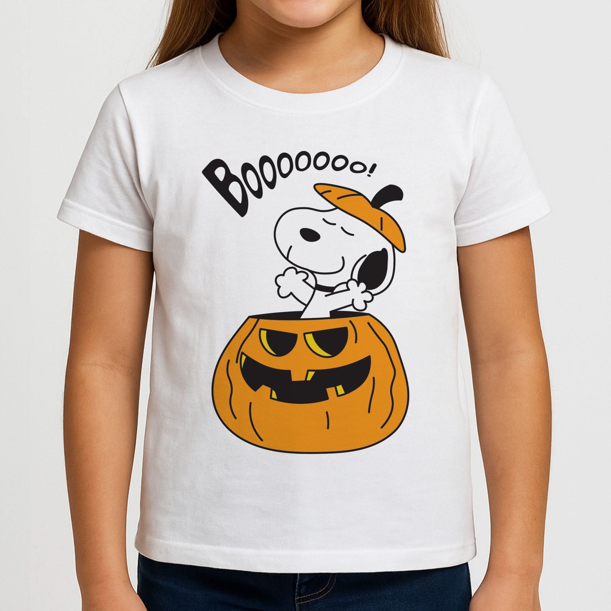 Cartoon Beagle Pumpkin Girls T-Shirt