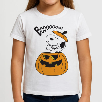 Cartoon Beagle Pumpkin Girls T-Shirt