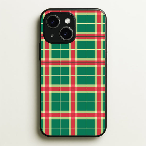 Red And Green Tartan II Christmas Pattern iPhone 14 Plus Case
