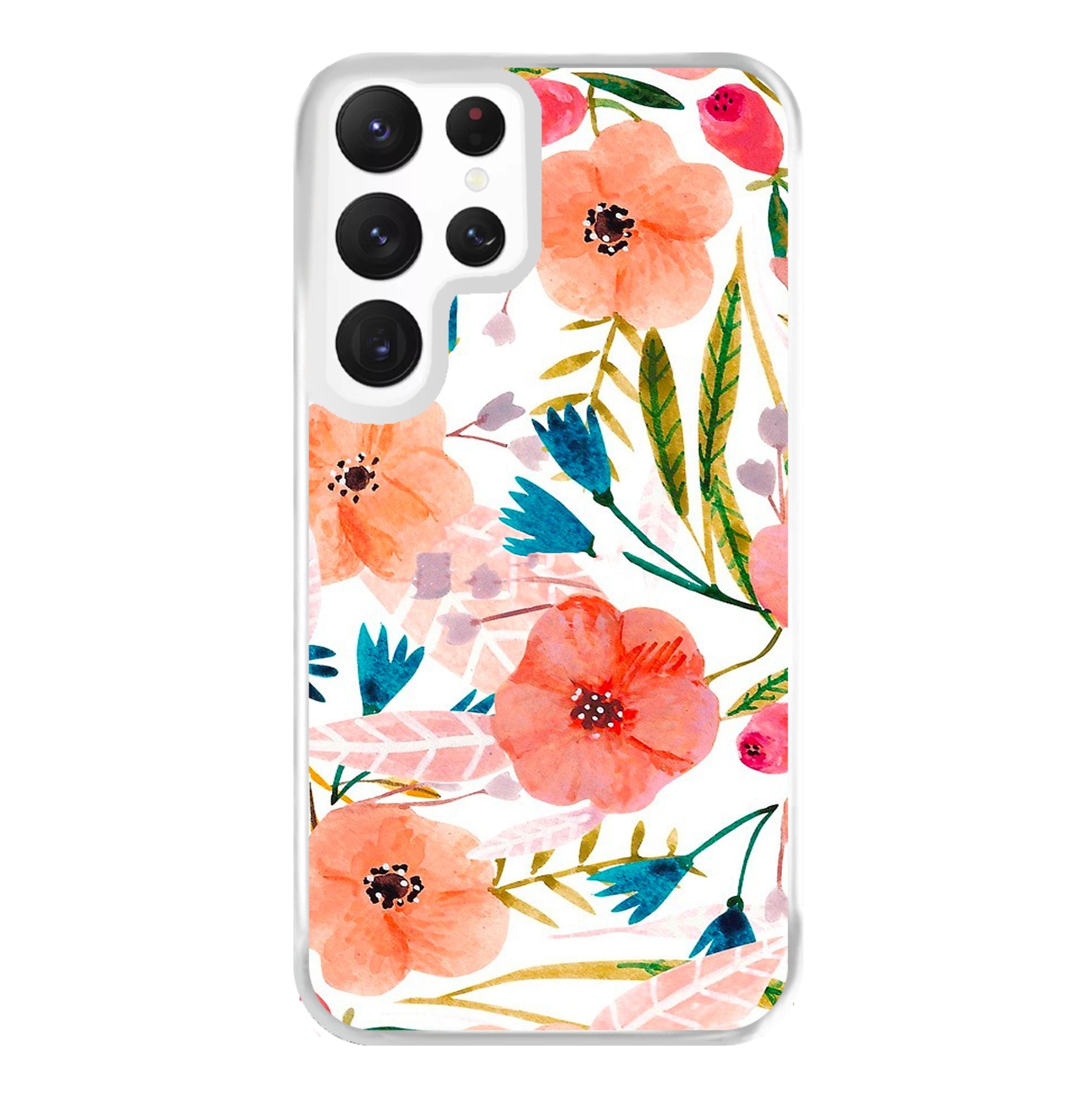 Peach Watercolour Floral Pattern Phone Case