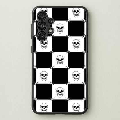 Checkered Skulls Pattern Galaxy A13 Case