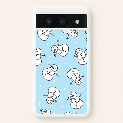 Cartoon Snowmen Pattern Google Pixel 8a Case