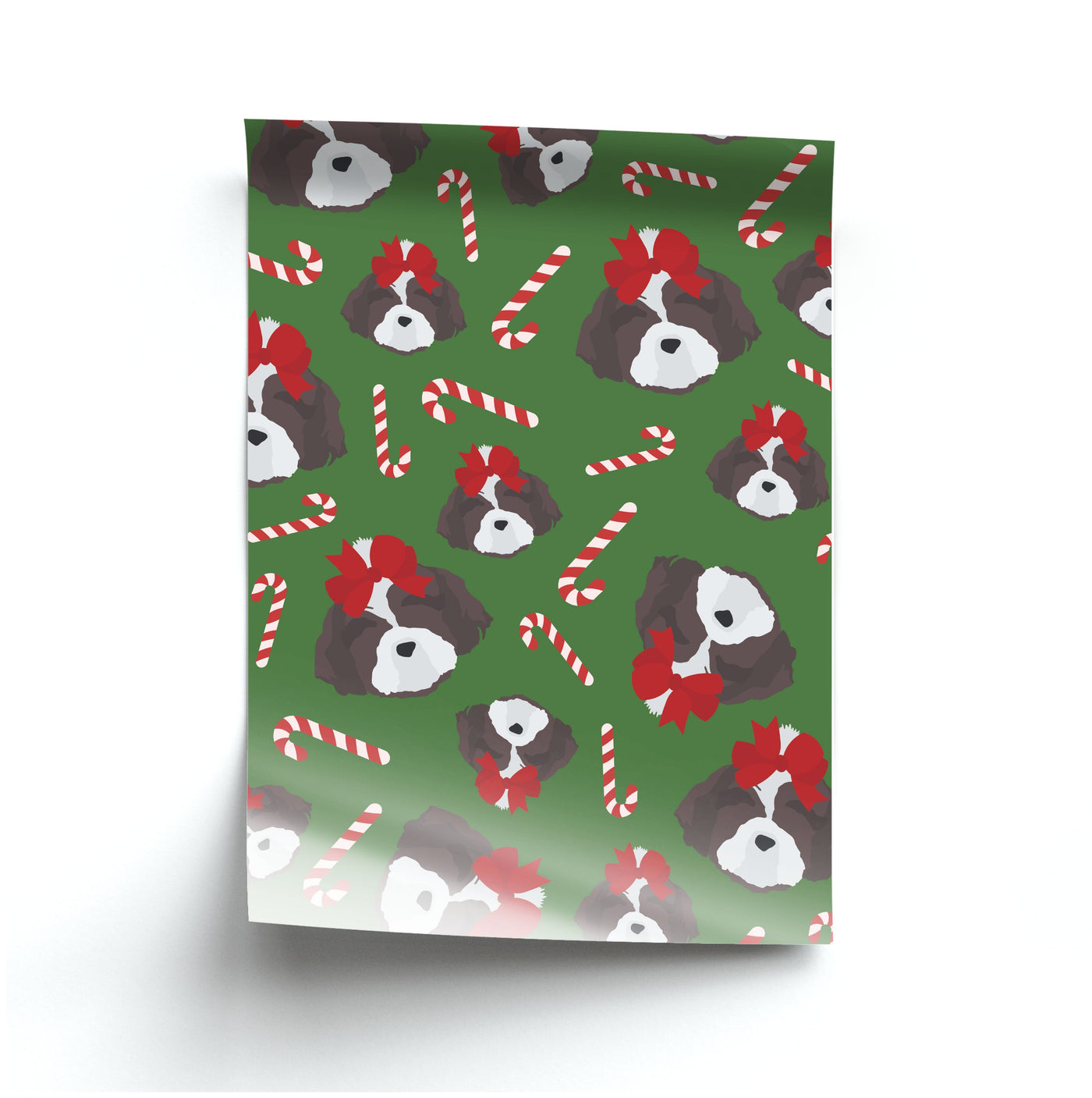 Dog Christmas Pattern Poster