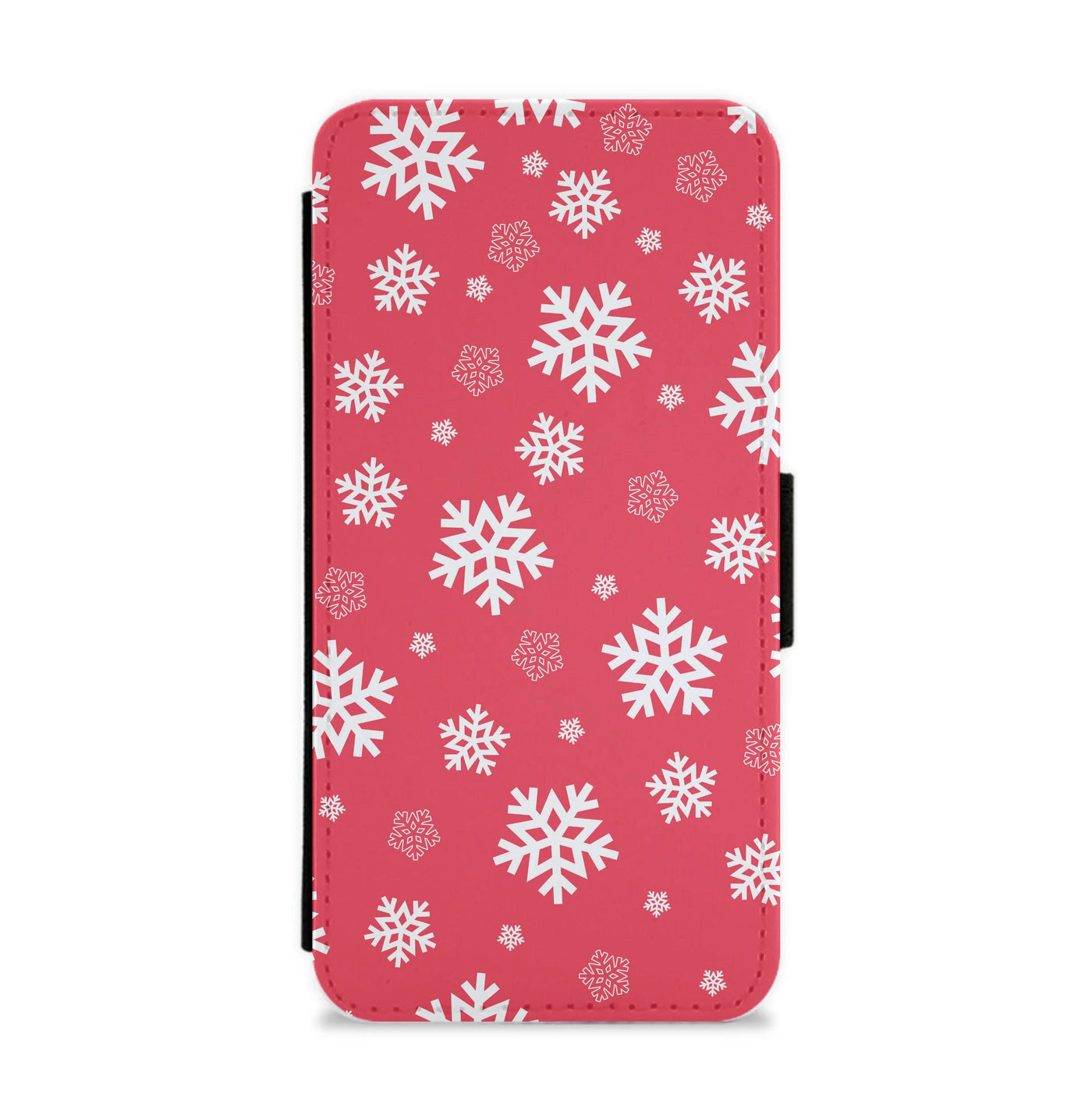 Red Snow Pattern Flip / Wallet Phone Case