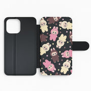 Cute Monsters And Stars Pattern Flip / Wallet Phone Case 2