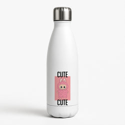 Cute Pink Monster White Water Bottle
