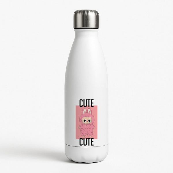 Cute Pink Monster White Water Bottle