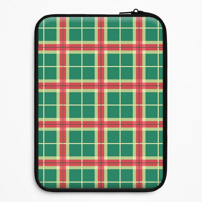 Red And Green Tartan II Christmas Pattern Universal Laptop Sleeve