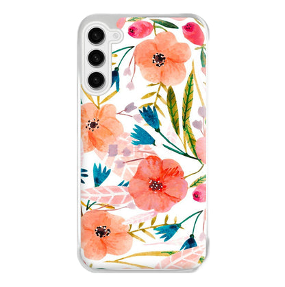 Peach Watercolour Floral Pattern Phone Case