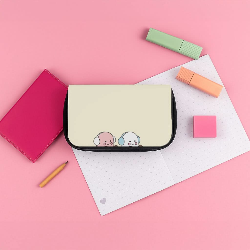 Cute Christmas Marshmellow Plushies Pencil Case